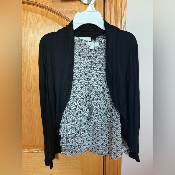 Tractr 2 Piece Tank And Cardigan,  Hearts Print, Girls, Size M, Worn - Picture 3 of 10